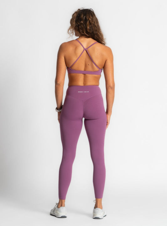 Eleni Purple Set - Bra & Leggings with Scrunch Seam