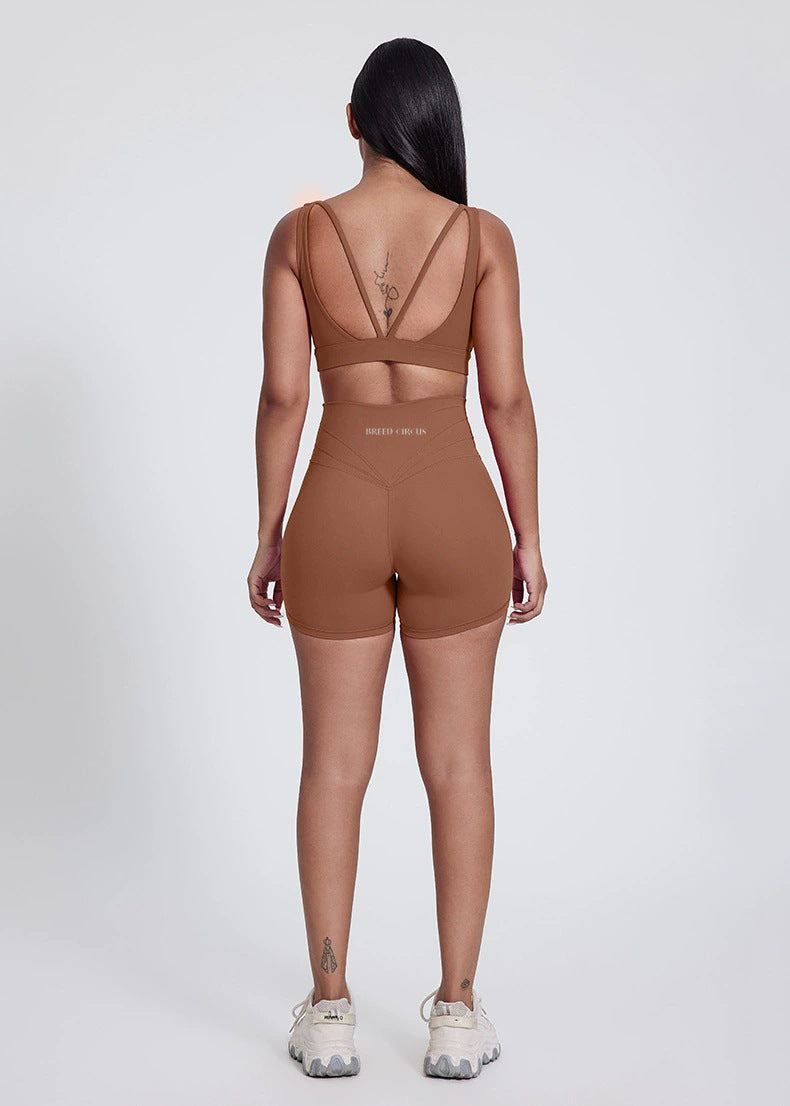 Antonella V-Cut Shorts : Mid-Waist Activewear Shorts